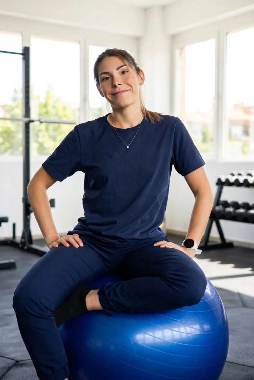 Valentina Stefanoni sentada en un espacio de entrenamiento